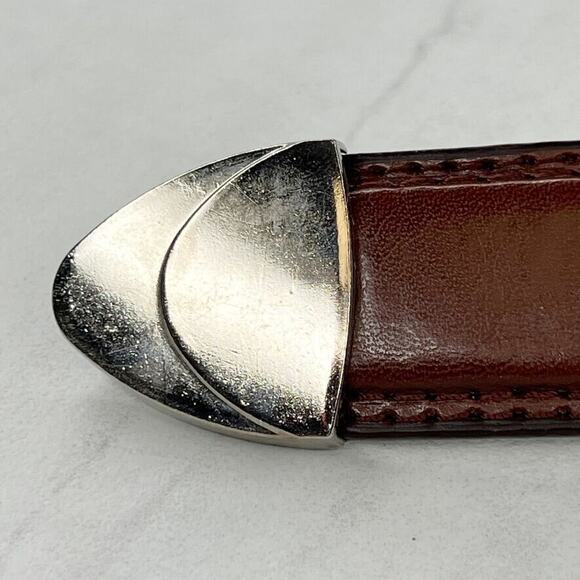 Brown Distressed Genuine Leather Belt Size 38 Mens - Picture 10 of 12
